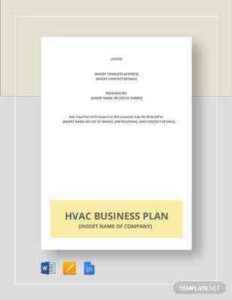 Plan نموذج لخطة تسويق HVAC ضامن الأعمال