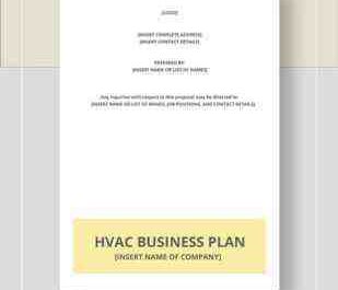Plan نموذج لخطة تسويق HVAC ضامن الأعمال