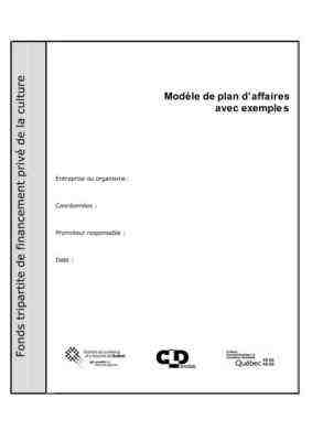 Exemple de plan d'affaires caritatif