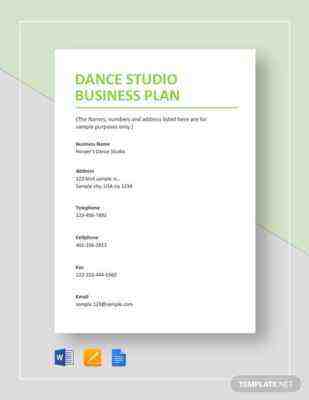 Exemple de plan d’affaires du studio de danse