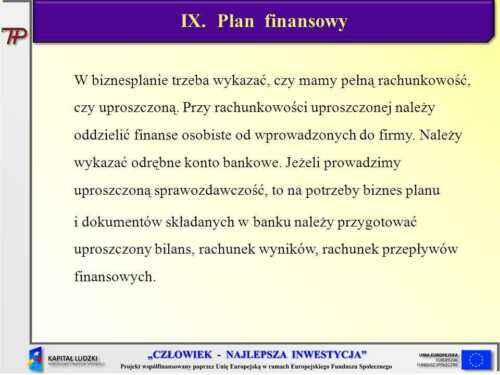 Przykładowy papierowy plan tworzenia biznesplanu