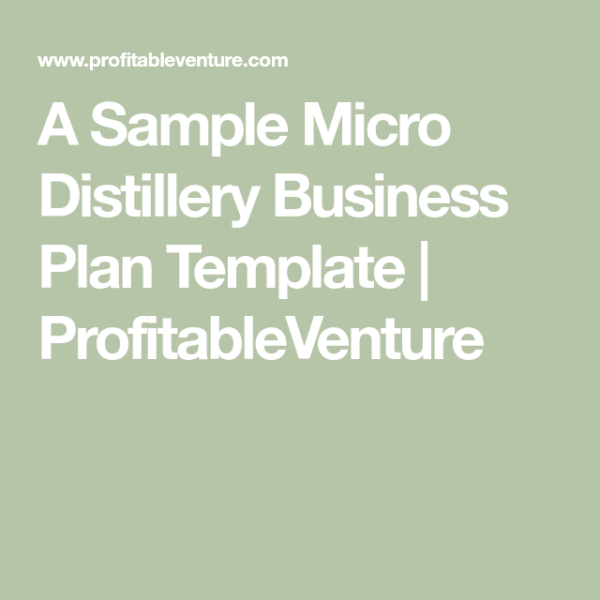 Przykładowy biznesplan Micro Distillery