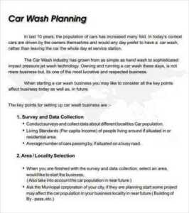 Business Plan For Car Wash